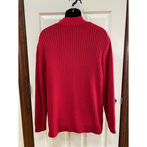 Landsend Men’s Heavy Crew Neck 1/4 Zip Sweater Size XL - Picture 6 of 8